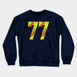 Fastpitch Softball Number 77 #77 Softball Shirt Jersey Uniform Favorite Player Biggest Fan Crewneck Sweatshirt